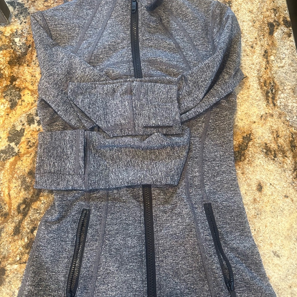 lululemon athletica Heathered Gray Zip-Up Athletic Jacket
